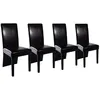 Image de vidaXL Chaise de salle à manger 4 pcs. noir similicuir
