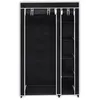 Image de vidaXL Armoire pliante en tissu noir 110 x 45 x 175 cm