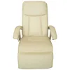Image de vidaXL Fauteuil de massage blanc crème similicuir