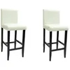 Image de vidaXL Tabouret de bar 2 pcs. Blanc Similicuir
