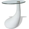 Image de Table basse avec plateau rond en verre blanc brillant