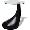Image de Table basse avec plateau rond en verre noir brillant