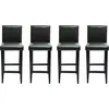 Image de vidaXL Tabouret de bar 4 pièces noir similicuir