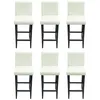 Image de vidaXL Tabouret de bar 6 pcs. Blanc Similicuir