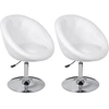 Image de vidaXL Tabouret de bar 2 pcs. Blanc Similicuir