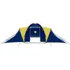 Image de vidaXL Tente de camping en toile 9 personnes bleue et jaune