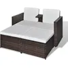 Image de vidaXL Ensemble de salon de jardin 4 pièces avec coussins Poly rotin brun
