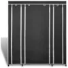 Image de vidaXL Armoire en tissu avec compartiments Barres de penderie 45×150×176 cm Noir