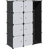 Image de vidaXL Armoire modulaire avec 9 compartiments 37×115×150 cm noir et blanc