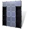Image de vidaXL Armoire modulaire avec 14 compartiments noir/blanc 37x146x180,5cm