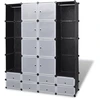 Image de vidaXL Armoire modulaire avec 18 compartiments noir/blanc 37x146x180,5cm