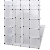 Image de vidaXL Armoire modulaire à 18 compartiments blanc 37x146x180,5 cm