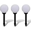 Image de vidaXL Lampes de chemin 3 pcs. LED 20 cm avec piquet de terre
