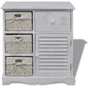 Image de vidaXL Commode avec 3 paniers Blanc