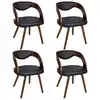 Image de vidaXL Chaises de salle à manger 4 pcs. Marron Bois courbé et similicuir