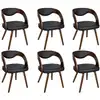 Image de vidaXL Chaises de salle à manger 6 pcs. Marron similicuir