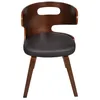 Image de vidaXL Chaises de salle à manger 4 pcs. Marron Bois courbé et similicuir