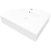 Image de vidaXL Vasque de luxe en céramique Rectangulaire Blanc avec trou pour robinet 60x46 cm