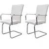 Image de vidaXL Chaise de salle à manger 2 pcs. Similicuir blanc