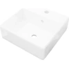 Image de vidaXL lavabo évier en céramique trop-plein trou de robinet 41 x 41 cm