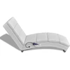 Image de vidaXL Chaise longue de massage Blanc Similicuir