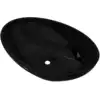 Image de vidaXL lavabo en céramique lavabo ovale noir 40 x 33 cm