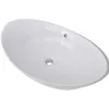 Image de vidaXL Céramique lavabo évier céramique trop-plein ovale 59 x 38,5 cm