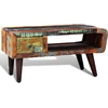 Image de vidaXL Table basse avec côté arrondi & 1 tiroir vieux bois