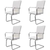 Image de vidaXL Chaise cantilever 4 pcs. Blanc Similicuir