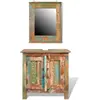 Image de vidaXL Meubles de salle de bains Meuble sous-lavabo avec miroir en bois massif