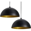 Image de vidaXL Plafonnier 2 pcs. Hauteur réglable hémisphérique noir