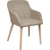 Image de vidaXL Chaise de salle à manger 2 pcs. Tissu beige et chêne massif