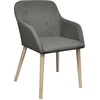 Image de vidaXL Chaise de salle à manger 2 pcs. Gris clair Tissu et bois massif Chêne