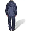 Image de vidaXL Vêtements de pluie bleus pour hommes 2 pièces avec capuche taille XXL