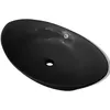 Image de vidaXL Céramique luxueuse Lavabo Ovale Noir