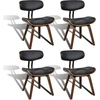 Image de vidaXL Chaises de salle à manger 4 pcs. Bois courbé et similicuir