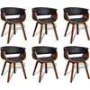 Image de vidaXL Chaises de salle à manger 6 pcs. Bois courbé et similicuir