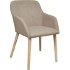 Image de vidaXL Chaises de salle à manger 6 pcs. Tissu beige et chêne massif