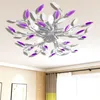 Image de Vidaxl   Plafonnier D'Extérieur 5 Ampoules E14   Bras En Acrylique Violet Et Blanc   Finition Chromée   Dimensions 70 X 15 Cm   Tension 220v