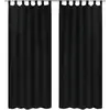Image de 2 Pcs Rideau À Passant Micro Satin Noir 140 X 225 Cm