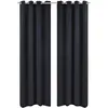 Image de 2 Pcs Rideau Blackout Occultant Noir Avec  illets En Métal 135x245cm