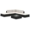Image de Vidaxl - Salon De Jardin 6 Pcs Avec Coussins Résine Tressée Noir