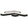 Image de Vidaxl - Salon De Jardin 8 Pcs Avec Coussins Résine Tressée Noir