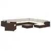 Image de Vidaxl - Salon De Jardin 12 Pcs Avec Coussins Résine Tressée Marron