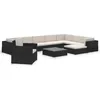 Image de Vidaxl - Salon De Jardin 12 Pcs Avec Coussins Résine Tressée Noir