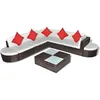 Image de vidaXL Ensemble de salon de jardin 27 pièces brun poly rotin