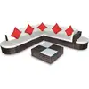 Image de Vidaxl - Salon De Jardin 8 Pcs Avec Coussins Résine Tressée Marron