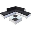 Image de vidaXL Ensemble de salon de jardin 15 pièces blanc poly rotin