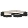 Image de Vidaxl - Salon De Jardin 8 Pcs Avec Coussins Résine Tressée Noir