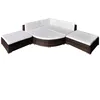 Image de vidaXL Ensemble de salon de jardin 16 pièces brun poly rotin